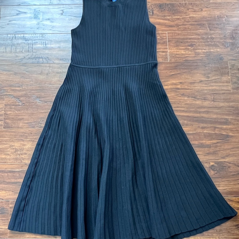 Scoop Women's Midi Ribbed Black Dress L 12/14